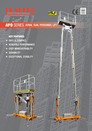 Enkele mast verticale hoogwerkers Leader APD 35