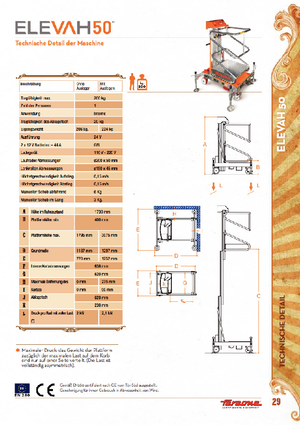 Enkele mast verticale hoogwerkers Faraone Elevah 50