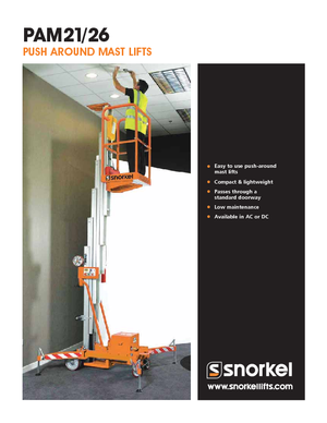 Enkele mast verticale hoogwerkers Snorkel PAM26AC