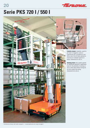 Enkele mast verticale hoogwerkers Faraone PKS 550 I