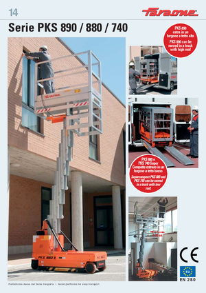 Enkele mast verticale hoogwerkers Faraone PKS 740