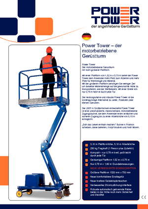 Enkele mast verticale hoogwerkers Power Towers Power Tower