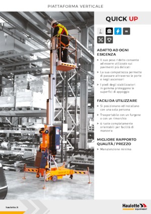 Enkele mast verticale hoogwerkers Haulotte QuickUp 7