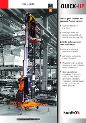 Enkele mast verticale hoogwerkers Haulotte QuickUp 7