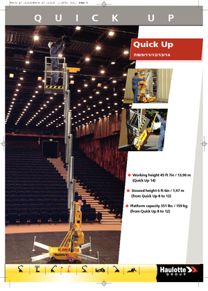 Enkele mast verticale hoogwerkers Haulotte QuickUp 12