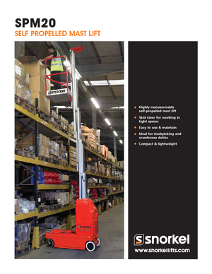 Enkele mast verticale hoogwerkers Snorkel SPM20