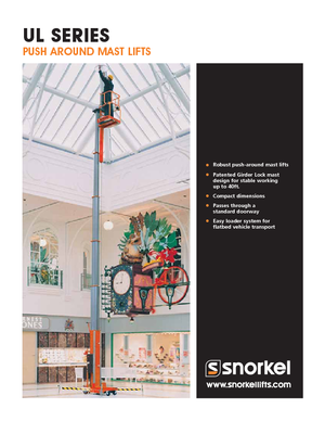 Enkele mast verticale hoogwerkers Snorkel UL40AC