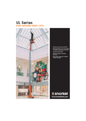 Enkele mast verticale hoogwerkers Snorkel UL25DC