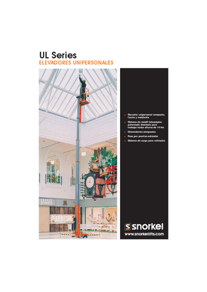 Enkele mast verticale hoogwerkers Snorkel UL25DC