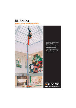 Enkele mast verticale hoogwerkers Snorkel UL25DC