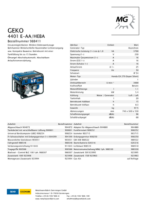 Benzine Generatoren Geko ® 4401 E-AA/HEBA