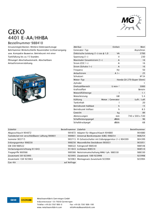 Benzine Generatoren Geko ® 4401 E-AA/HHBA