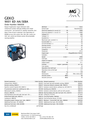 Benzine Generatoren Geko ® 9001 ED-AA/SEBA