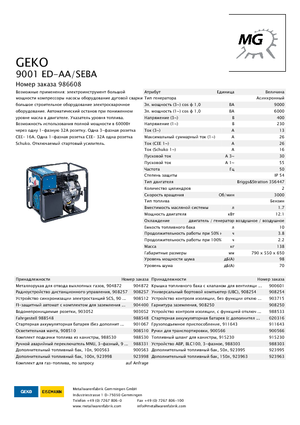 Benzine Generatoren Geko ® 9001 ED-AA/SEBA