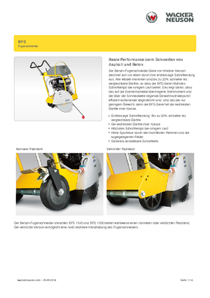 Vloerzagen Wacker Neuson BFS 1345 Az