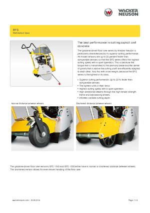 Vloerzagen Wacker Neuson BFS 1345 Az