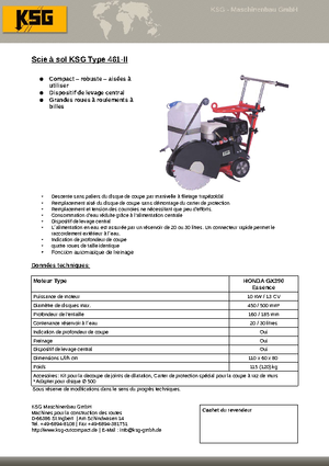 Vloerzagen KSG-Maschinenbau KSG 461