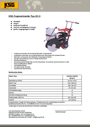 Vloerzagen KSG-Maschinenbau KSG 461