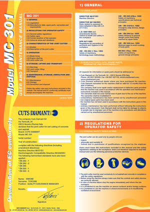 Vloerzagen Cuts Diamant MC 301 HB