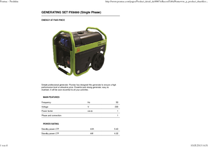 Benzine Generatoren PRAMAC Lifter PX 8000