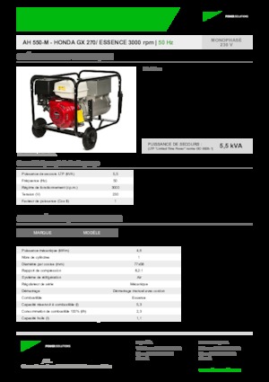 Benzine Generatoren INMESOL AH 550-M