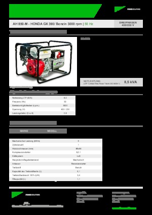 Benzine Generatoren INMESOL AH 850-M