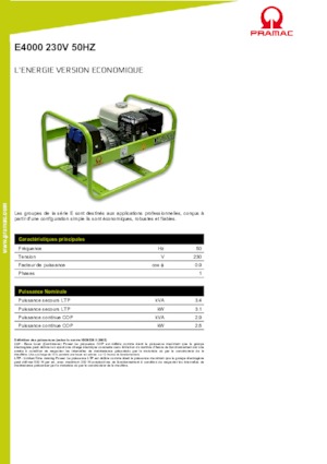 Benzine Generatoren PRAMAC Lifter E 4000