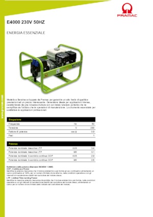 Benzine Generatoren PRAMAC Lifter E 4000