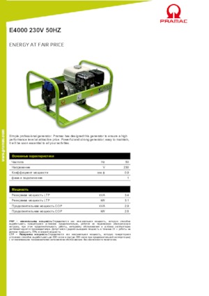 Benzine Generatoren PRAMAC Lifter E 4000