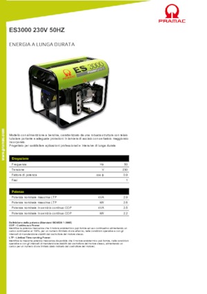 Benzine Generatoren PRAMAC Lifter ES 3000