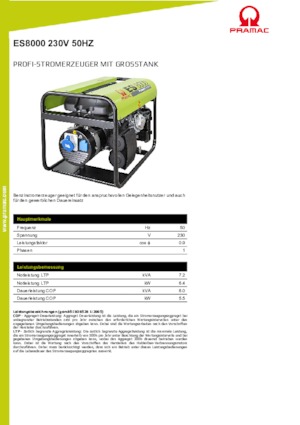 Benzine Generatoren PRAMAC Lifter ES 8000