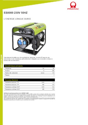 Benzine Generatoren PRAMAC Lifter ES 8000