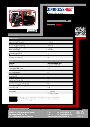 Benzine Generatoren Endress ESE 1006 DBS-GT