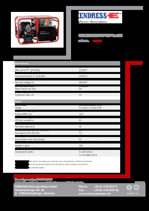 Benzine Generatoren Endress ESE 1006 DBS GT ES