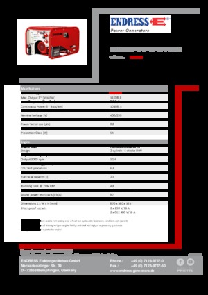 Benzine Generatoren Endress ESE 1006 DHG-GT ES ISO Duplex