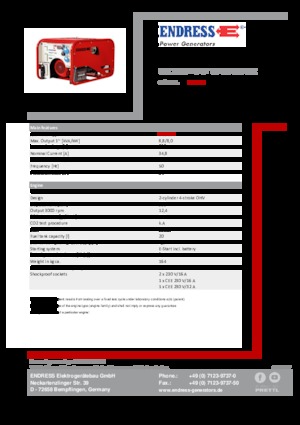Benzine Generatoren Endress ESE 1006 HG-GT ES ISO Duplex