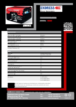 Benzine Generatoren Endress ESE 1206 DHS-GT ES