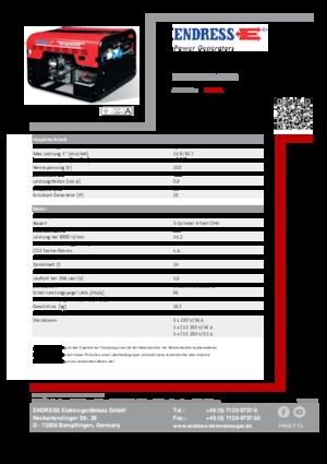 Benzine Generatoren Endress ESE 1206 HS-GT ES
