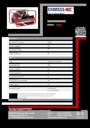 Benzine Generatoren Endress ESE 1306 HS-GT ES 