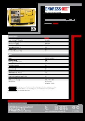 Benzine Generatoren Endress ESE 1307 DBG ES DIN Super Silent