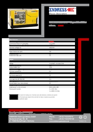 Benzine Generatoren Endress ESE 1308 DBG ES DIN Super Silent Plus