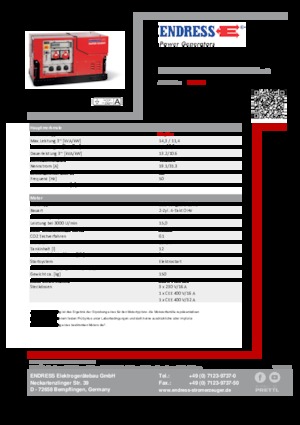 Benzine Generatoren Endress ESE 1308 DBG ES ISO Duplex Silent