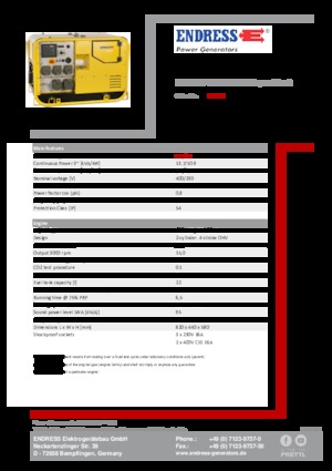 Benzine Generatoren Endress ESE 907 DBG DIN Super Silent