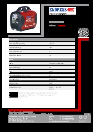 Benzine Generatoren Endress ESE 2000I IP68