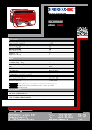 Benzine Generatoren Endress ESE 206 HS-GT