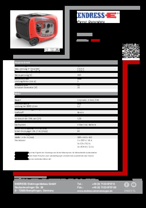 Benzine Generatoren Endress ESE 3000i