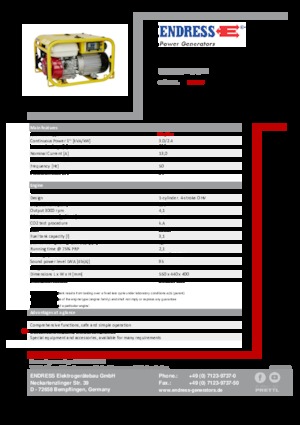 Benzine Generatoren Endress ESE 304 HG DIN