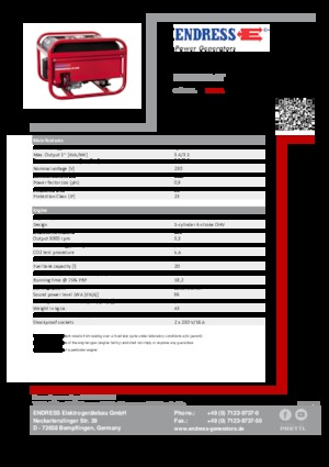 Benzine Generatoren Endress ESE 306 HS GT