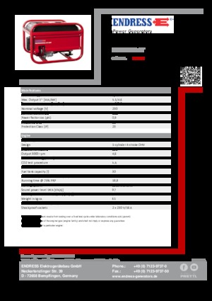 Benzine Generatoren Endress ESE 406 HS-GT