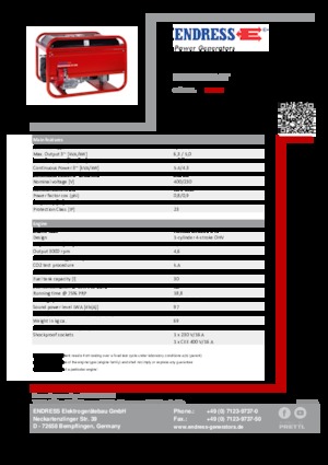 Benzine Generatoren Endress ESE 506 DHS GT